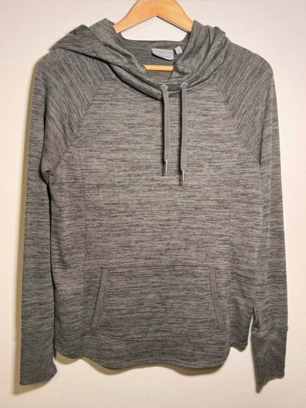 Athleta Techie Sweat Hoodie Women’s Small Gray Heather Cowl Neck Pullover